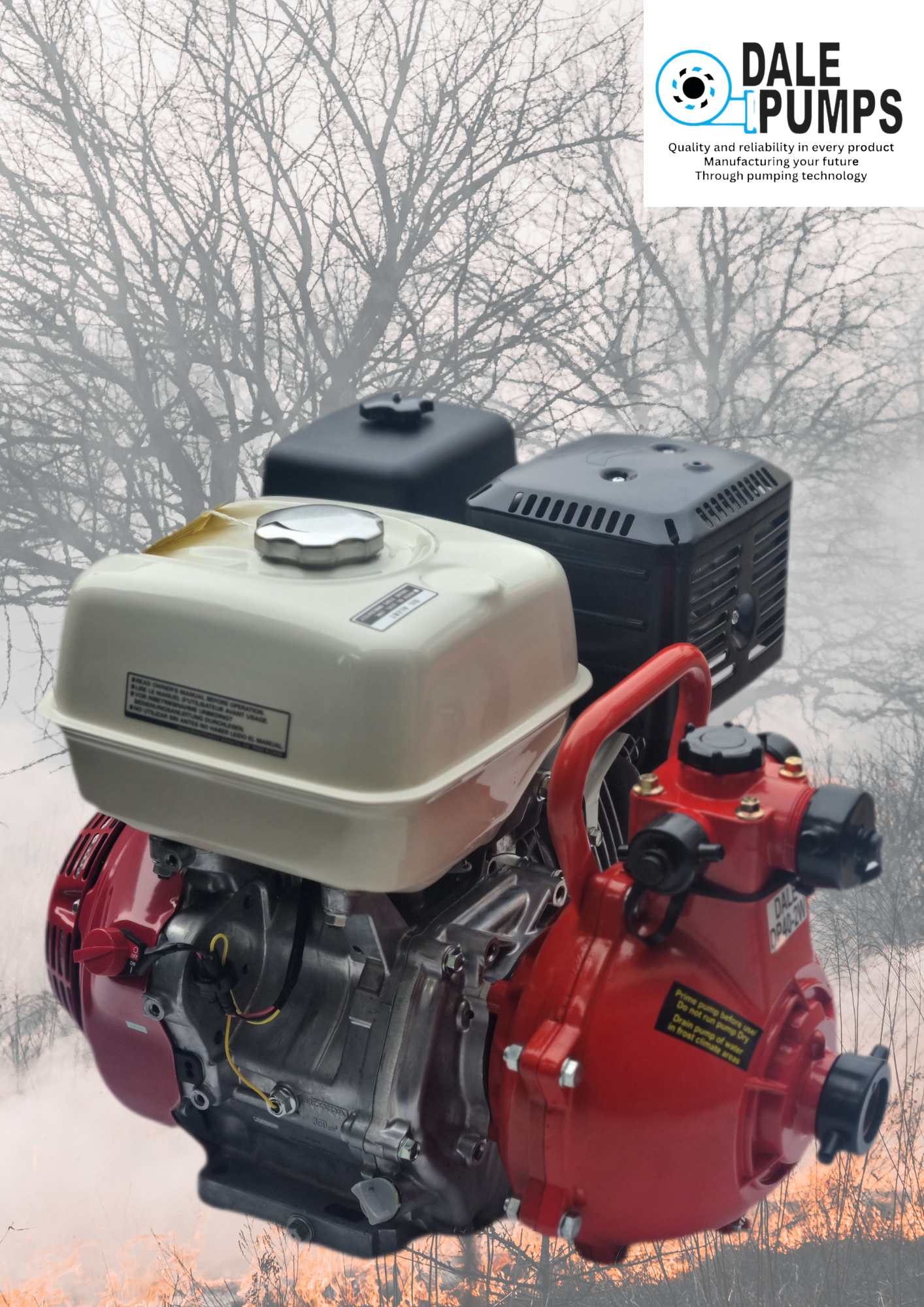 Dale Twin Stage Wide / Honda GX390ES Pump and Engine Combo Electric Start - Image 7